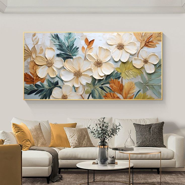 تابلو دکوراتیو نقش برجسته گل کار دست ۱۴۰*۷۰ کد ۰۲۳ همراه با قاب ارسال رایگان 💥