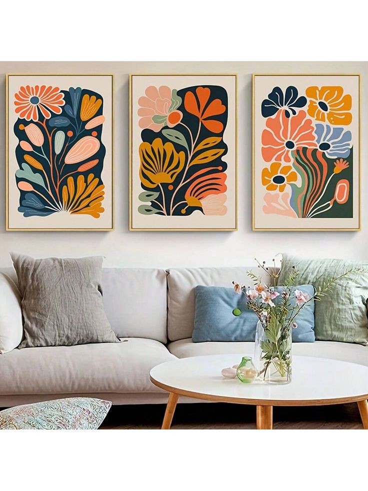 تابلو سه تیکه مینیمال هنر دست ۱۵۰*۷۰ کد ۶۰۸