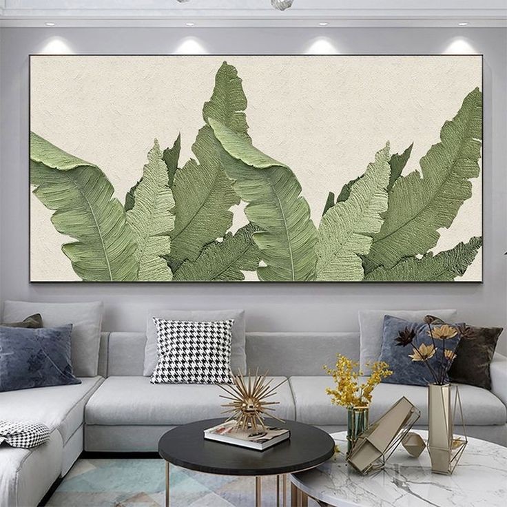 تابلو دکوراتیو نقش برجسته برگ موز ۱۴۰*۷۰ کد ۵۶۰