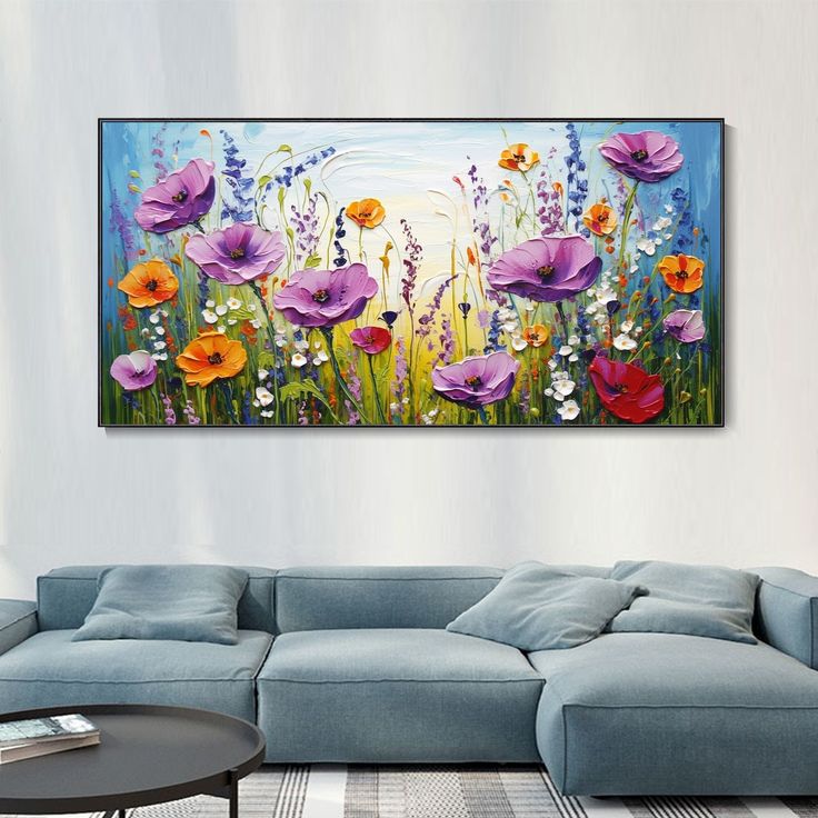 تابلو دکوراتیو نقش برجسته باغ گل هنر دست ۱۵۰*۸۰ کد ۲۰۲۰ همراه با قاب ارسال رایگان 💥