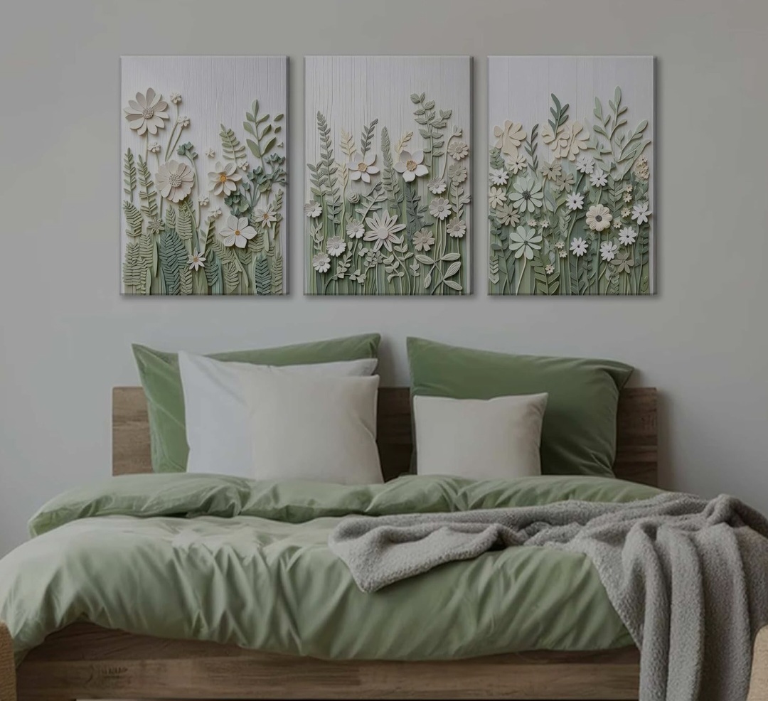 تابلو دکوراتیو سه تیکه نقش برجسته باغچه ۱۵۰*۷۰ کد ۶۳۷ ارسال رایگان💥