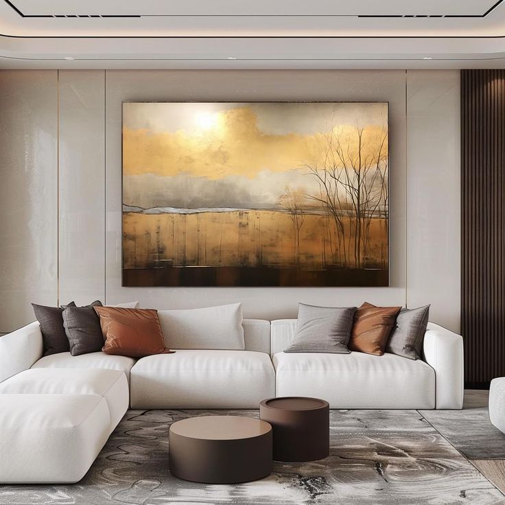 تابلو نقاشی رنگ روغن طبیعت مدرن هنر دست