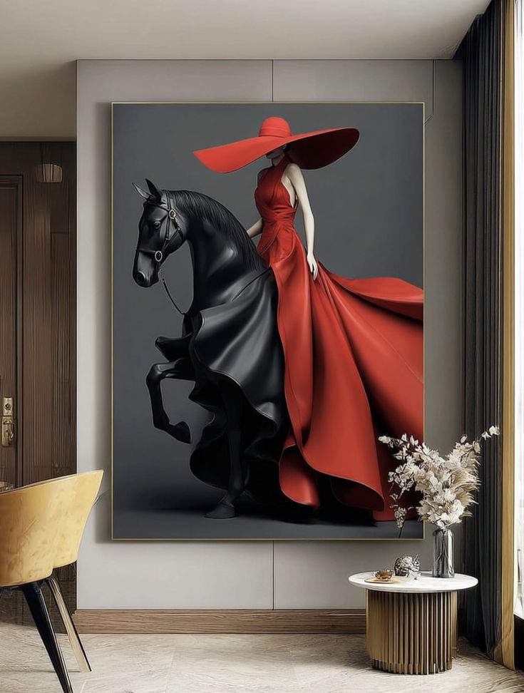 تابلو رنگ روغن قرمز کار دست ۱۴۰*۱۰۰ کد ۰۵۱ همراه با قاب ارسال رایگان 💥