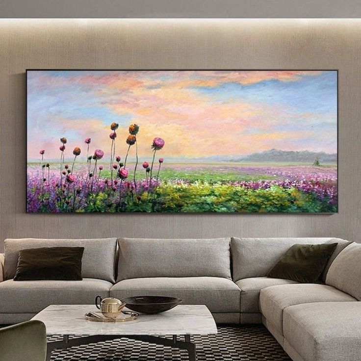 تابلو طبیعت مدرن رنگ روغن کار دست ۱۴۰*۷۰ کد ۰۷۷