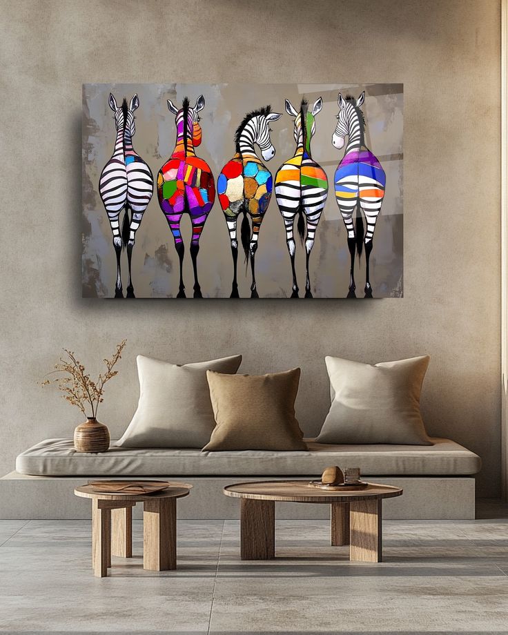 تابلو نقاشی رنگ روغن گورخرها هنر دست ۱۴۰*۱۰۰ کد ۵۷۷ ارسال رایگان💥