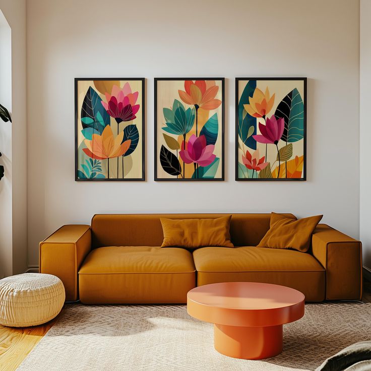 تابلو نقاشی مینیمال سه تیکه هنر دست ۱۵۰*۷۰