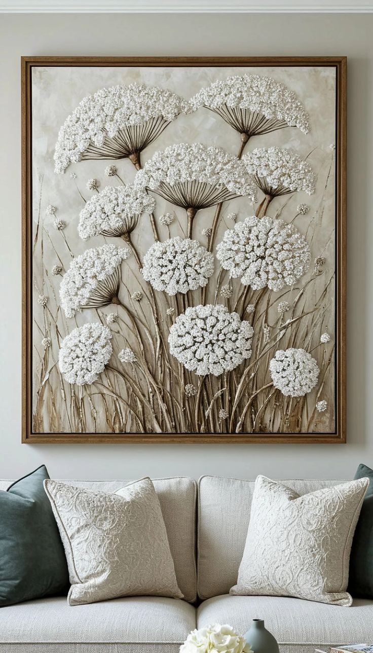 تابلو دکوراتیو نقش برجسته قاصدک ۱۰۰*۸۰ کد ۹۱۱