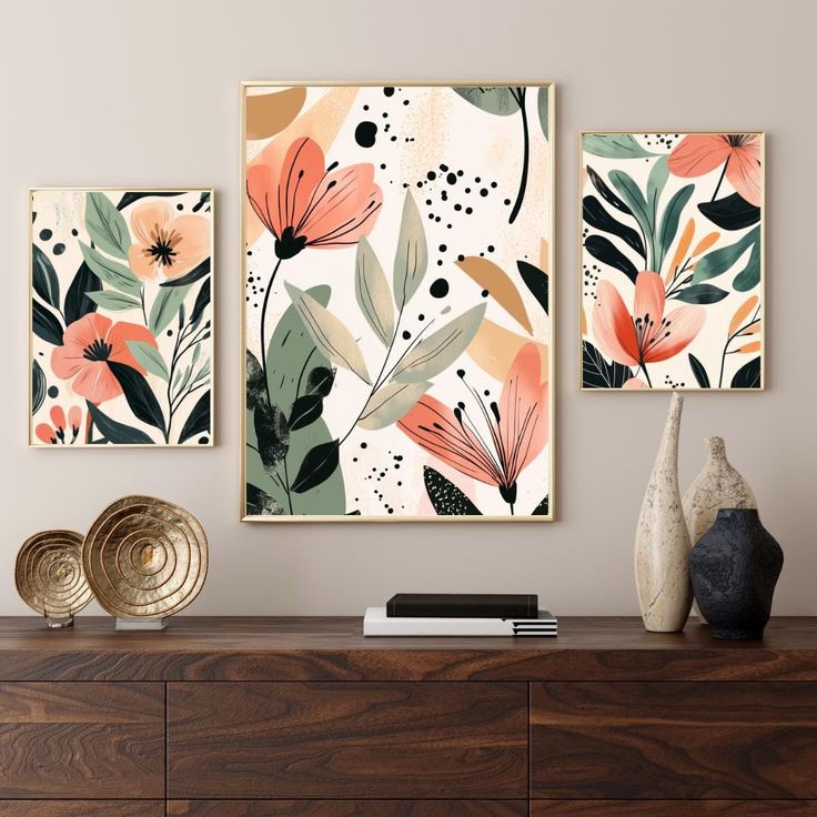 تابلو دکوراتیو سه تیکه مینیمال هنر دست کد ۳۴۴۵ ارسال رایگان💥