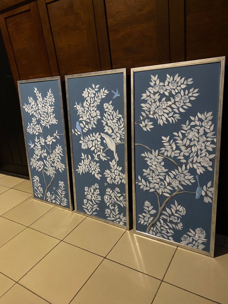 تابلو نقاشی رنگ روغن سه لت باغ پرنده ۱۸۰*۱۰۰ کد ۵۰۴۴