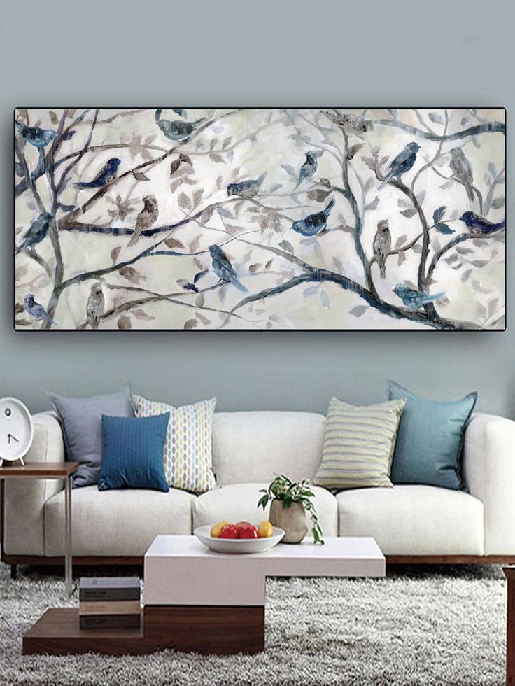 تابلو نقاشی رنگ روغن پرنده ۱۴۰*۷۰ کد ۳۰۵۴